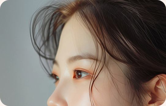 지방이식 전 입체감 없는 이마